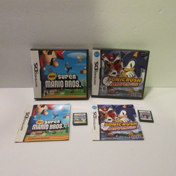 lot of 2 Nintendo DS Super Mario Bros and Sonic Rush video game manual c…